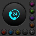 All day service dark push buttons with color icons