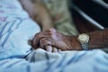 We all fear losing a loved one. a senior man visiting his wife in hospital.