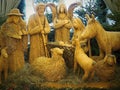 Depicting the Holy Family at the birth of Jesus.All figures are made of straw, which is wrapped in linen rope and sewn together.