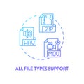 All file types support concept icon Royalty Free Stock Photo