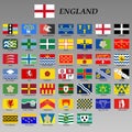 all flags of the England regions