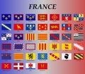 all flags of the France regions