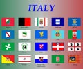 all flags of the Italy regions