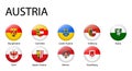 all Flags of regions of Austria template for your design