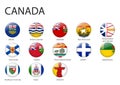 all Flags of regions of Canada. template for your design Royalty Free Stock Photo