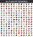 All flags of the world in alphabetical order. Round glossy sticker style