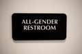 All Gender Restroom Sign in Public Space Royalty Free Stock Photo