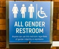All Gender Restroom Sign in Vancouver, British Columbia Royalty Free Stock Photo