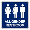 All Gender Restroom Symbol Sign,Vector Illustration, Isolated On White Background Label. EPS10