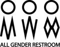 All gender restroom Vector sign. All Gender Bathrooms. Woman, man, transgender, gender neutral person icon for public toilet. Royalty Free Stock Photo