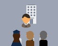 All generation has difficulty in finding a job during crisis vector