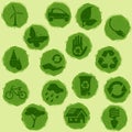 All-green grunge eco buttons Royalty Free Stock Photo