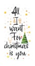 All i want for christmas is you. Holiday Banner - New Year slogan