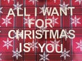 All I want for Christmas is you poster on a festive background