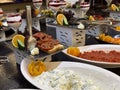 All-Inclusive Food Display in Hotel Dining Area. Royalty Free Stock Photo