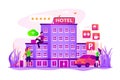 All-inclusive hotel concept vector illustration