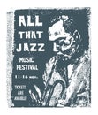 All That Jazz Music Festival for T Shist Design. Royalty Free Stock Photo