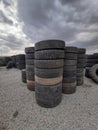 All kinds of old vehicle tires Royalty Free Stock Photo