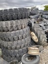 All kinds of vehicle tires Royalty Free Stock Photo