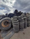 All kinds of vehicle tires Royalty Free Stock Photo