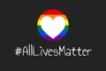 All Lives Matter concept. Template for background, banner, poster with text inscription. Vector EPS10 illustration. Royalty Free Stock Photo