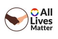 All Lives Matter concept. Template for background, banner, poster with text inscription. Vector EPS10 illustration. Royalty Free Stock Photo