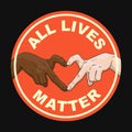 All Lives Matter round sticker Royalty Free Stock Photo