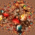 Christmas decorations with golden stars waiting for the comet Royalty Free Stock Photo