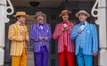 All Male Barbershop Quartet Sings at Disneyland Royalty Free Stock Photo