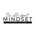 It is all about mindset lettering motivational banner