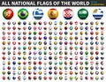 All national flags of the world . 3D Soccer ball or football design . Vector Royalty Free Stock Photo