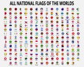 All national flags of the worlds. Royalty Free Stock Photo