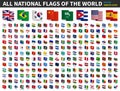 All national flags of the world . Ribbon flag design . Element vector Royalty Free Stock Photo