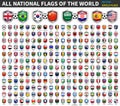 All national flags of the world . Shield flag design . Sport and soccer competition concept . Element vector