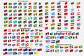 All national flags of the world wave Royalty Free Stock Photo