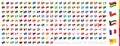 All national flags of the world, Waving flag collection Royalty Free Stock Photo