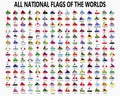 All national flags of the worlds. Royalty Free Stock Photo