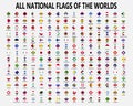 All national flags of the worlds. Royalty Free Stock Photo