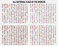 All national flags of the worlds. Royalty Free Stock Photo