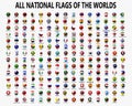 All national flags of the worlds. Royalty Free Stock Photo