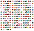 All national world waving flags with names - high quality vector flag isolated on white background Royalty Free Stock Photo