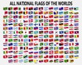 All national waving flags of the worlds. Royalty Free Stock Photo