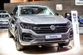 All new Volkswagen VW Touareg, Brussels Motor Show, 3rd gen, MLB platform, mid-size luxury crossover SUV from Volkswagen Royalty Free Stock Photo