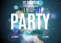 All night party bright neon color banner background