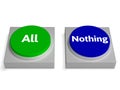 All Nothing Buttons Shows Total Or None Royalty Free Stock Photo