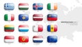 All Official Flags of European Countries 3D Vector Rounded Glossy Icons Set Isolated On White Part 2 Royalty Free Stock Photo