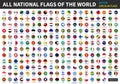 All official national flags of the world . circular design Royalty Free Stock Photo