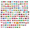 All official national flags of the world design Vector Royalty Free Stock Photo