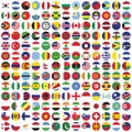 All official national flags of the world round flag Royalty Free Stock Photo