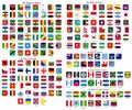 All official national flags of the world button square design Vector Royalty Free Stock Photo